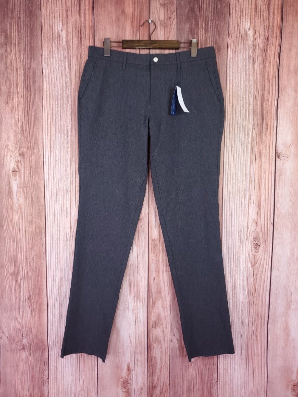 NWT Mizzen Main Performance Trousers Pants Mens 36 Gray Stretch Unhemmed - Picture 1 of 16